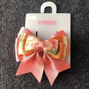 Gymboree Aloha Wahine Hair Bow Floral Bow Barrette Pink & Floral
